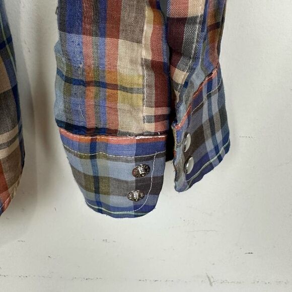 Levi’s Big E VTG Plaid Pearl Snap Shirt Women’s S Read - Picture 7 of 8